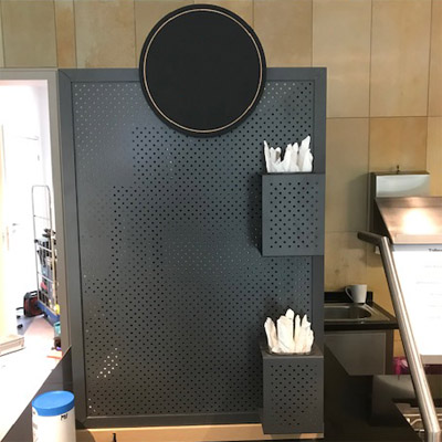 Verkleidung Sortierkasten mit Kunststoffkasteneinteilung