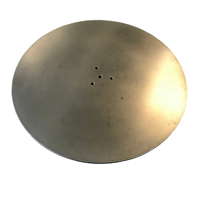 XXL Tisch Gold aus Stahl mit Grundplatte, Bein, Schrauben